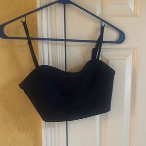 Black Strapless Crop Top
